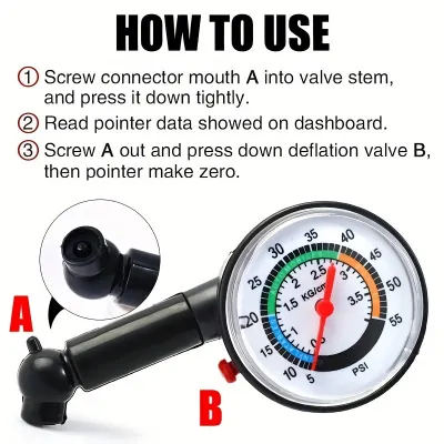 High Precision Mechanical Tire Pressure Gauge Portable Car Tire Monitor for Cars Trucks Bicycles