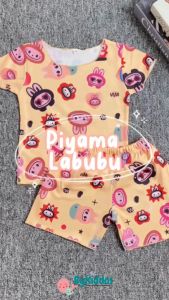 ByKiddos - (LOKAL) Baju Labubu Anak Perempuan / Setelan Labubu Anak Perempuan / Set Celana Pendek dan Lengan Pendek / Baju Santai Anak