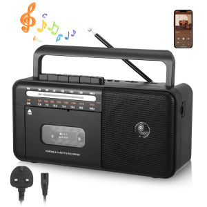 Cassette Player Bluetooth Boombox Radio AM/FM/SW Cassette Tape Player/Recorder With Big Speaker And Earphone Jack Support USB/TF Card Portable Radio Cassette Player Mains And Battery