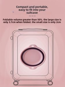 MONLEYTA | Japanese Portable Foldable Plastic Thick Silicone Basin Durable Travel Size Large Small Laundry Washing Face Student Dormitory