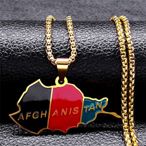 Kurdistan Region Map Necklace for Women Men Chains Stainless Steel Kurdistan Flag Map Pendants Necklace Jewelry Collar N6212S01
