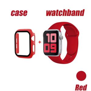 Tempered Glass+Case+Strap Watch Band 49mm 41mm 45mm 44mm 40mm 38mm 42mm Screen Protectors For Apple Watch Series Soft Sport Strap