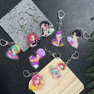 8pcs Kpop Demon Hunters Huntrix Saja Boys Keychains Rumi Zoey Jinu Mira Sold My Soul Keyrings - Kpop Fans Accessories Jewelry