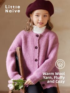 Little Naive | Petals Edges Loose Matching Girls Knit Sweater