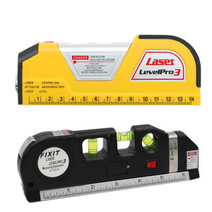 Multipurpose Level Laser Horizon Vertical Measure Tape Horizontal Ruler 3 in 1 Level Cross Line laser tape