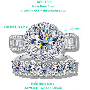TY 3.5CT 100%925 Sterling Silver Moissanite Womens Ring D Color Luxury Jewelry Ring Gift Engagement Ring Minimalist Ring