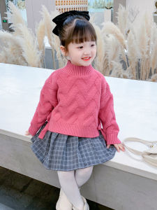 Autumn Winter Childrens Outfit Baby Girls Sweater Festive New Year Clothes Korean Style Long Sleeve Dress for Girls