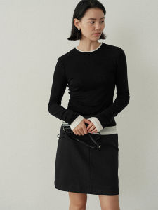 SHEITAOZI | Casual Versatile Round Neck Color Block Knit Top