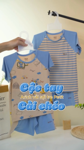 Bộ cộc tay Skino thương hiệu Arich vải sợi tre cho bé trai bé gái từ 9 tháng - 6 tuổi