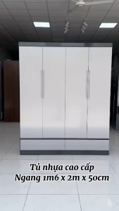 TỦ NHỰA ECOPLAST CAO CẤP – KHUNG ĐEN S6 + CÁNH XÁM S8