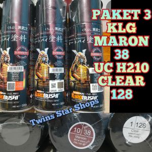 Samurai Paint Paket 3 Kaleng Pilok Pilox Cat Semprot Samurai Paketan Lengkap Merah Hati Maron 38 Epoxy Surfacer UC H210 Clear Pernis Glossy 128 400ml