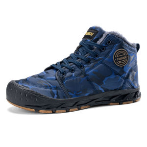 Winter Mens Snow Boots 2025 New Style Platform Warm Fur Ankle Boots Camo Design Plush Outdoor Non-slip Hiking Cycling Shoes