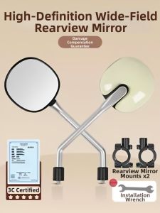 WANSLO | New Modification Round Rearview Mirror for Yadea White Shark