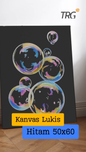 TRG Stretched Art Black Canvas Board 50x60 cm Watercolor Artist Acrylic Paint - Kanvas Hitam Media Lukis Cat Air Akrilik Minyak Poster Siap Melukis Ukuran 50 x 60 TRG