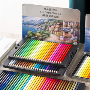 Hero 776 Crayon Màu Dầu 24/36/48 Màu Tranh Thủ Công Nghệ Thuật Tô Màu Tranh Vẽ Chất Liệu Gỗ Bút Chì Màu