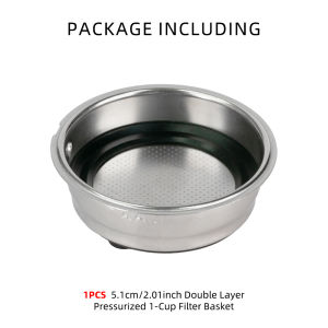 51MM Pressurized Coffee Filter Basket Espresso Portafilter Basket Detachable Espresso Machine Portafilter Basket Replacement