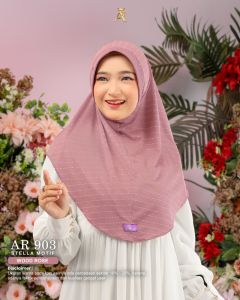 ARRAFI Hijab Instan AR 903 Stella Motif Premium Pet Antem √ Armyna Hijab ||