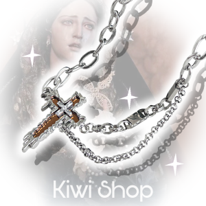 Y2K Mirror Liquid Cross Necklace Bracelet Spicy Girl Subculture Accessories Sweet Cool Niche American INS Luxury Trend