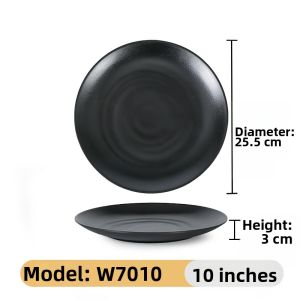Black Matte Japanese Style Grill Rice Dish 5mm Plate