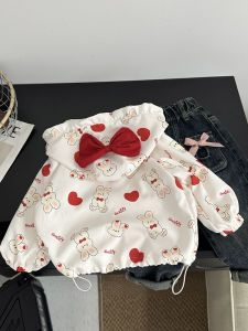 Spring Autumn Lightweight Girls Jacket Outfit Princess Style Baby Girl Coat MackiyBear Polyester Fiber Zipper Closure Cartoon Pattern