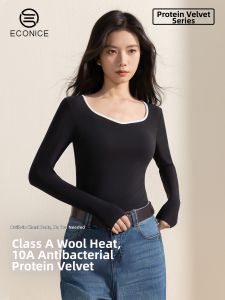Warm V-Neck Padded Shoulder Seamless Heat Generating Underwear