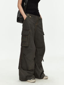 American Retro Deconstructed Multi-pocket Distressed Baggy Pants