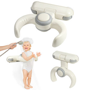 Orzbow Baby Shower Stand Foldable Wall Mount Baby Shower Standing Bath Support Adjustable Height for 6-36 Months