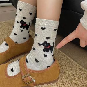 Kawaii Womens Stockings Cartoon Cat Middle Tube Socks Harajuku Korean Warm High Quality Soft Comfortable Socks