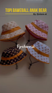 Topi Bucket - Topi Baseball Anak Laki-Laki & Topi Anak Perempuan Motif Model Bear