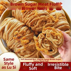 Red Sugar Meat Floss Steamed Bun Breakfast Pastry
