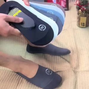 5 Pairs Mens Breathable Mesh Business Casual Non-Slip Invisible Socks Summer Sports Non-Slip Solid Color Low-Cut Sock Women