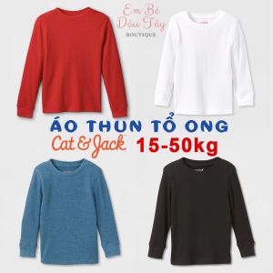Áo thun dài tay bé trai 15-50kg chất cotton tổ ong xịn đẹp C&J VNXK. Áo thun bé trai thu đông. Áo tổ ong cho bé
