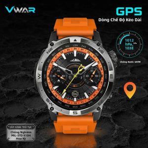 Đồng Hồ Thông Minh Quân Sự Chiến Thuật 2025 VWAR ACE Chống Nước 50m GPS Bluetooth Gọi Điện Tích Hợp La Bàn Theo Dõi Nhịp Tim Dành Cho Nam