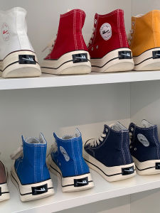 Womens High Top Canvas Shoes Spring 2025 New Style Breathable Retro Casual White Shoes Cross Buckle Korean Version round Toe