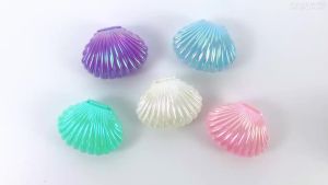 5pcs Colorful Shell Shaped Candy Gift Box Small Gift Jewelry Storage Boxes Mermaid Theme Birthday Party Decoration Baby Shower