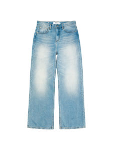 กางเกงยีนส์ทรงตรงสีน้ำเงินครีม สีซีด ทรงหลวม กางเกงยีนส์ผู้ชาย กางเกงขายาว ทรงหลวม กางเกงยีนส์ทรงตรง ทรงหลวม ฤดูใบไม้ผลิ ฤดูร้อน ฤดูใบไม้ร่วง ฤดูหนาว