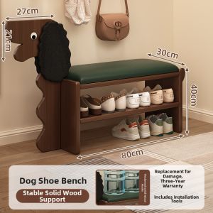 CHUJUN | Creative Wooden Pet Dog Shoe Bench