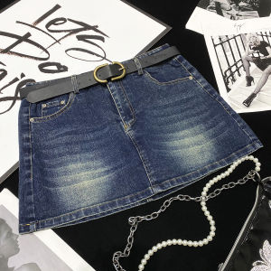 Váy Ngắn Chữ a Cạp Thấp Phong Cách Ngọt Ngào Mát Mẻ Có Thể Tháo Rời Quần Jeans Giặt Bằng Nước Váy Ngắn Chống Ánh Sáng Cho Nữ Mùa Hè 2024