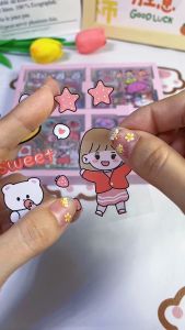 100 แผ่น สติ๊กเกอร์ พร้อมกล่อง Sticker PVC กันน้ำ สําหรับตกแต่ง ไดอารี่ สติ๊กเกอร์ไดคัท ลายน่ารัก B-066