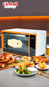 [ Tặng Lẩu Điện 4L ] Lò Nướng Điện Gali 1130A – Dung Tích 30L Công Suất 1500W Đa Năng Nướng Bánh Quay Gà Vịt Thịt Xiên Quay - Quạt Đối Lưu Chính Hãng Bảo Hành