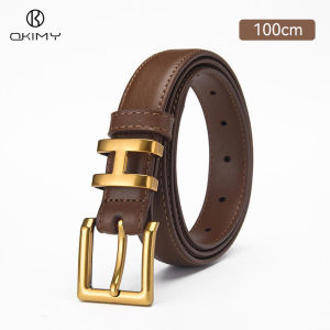 OKIMY Fashion Trend Women Belts Elegant Needle Buckle Design Adjustable Girls Ladies Belt Second-layer Cowhide Long Straps Waistbands Dress Coat Alloy Buckle Decorations