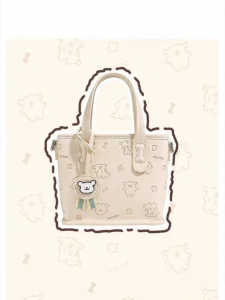 TOUTOU | Line Dog Pattern Womens Large Capacity Tote Bag