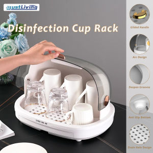 JustLiving 1PC Clean Club Elegant CLEAN DISH CARRIER DISH ORGANIZER Kitchen Sterilized Dish Rack Draining Cup Rack Dishes Cupboard Shelves Loaded with Dishes and Chopsticks with Lid Storage Box Box Home Sterilization
