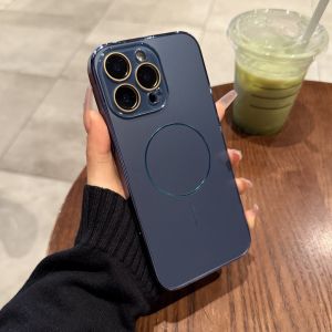 CHUANGYIWEI | Electroplated Sapphire Blue AG Matte Magnetic Charging Drop Protection Case for 17Promax Integrated Lens Film