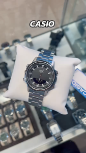 CASIO นาฬิกาผู้ชาย รุ่น AMW-880D-1A สเตนเลสสตีล หน้าปัดสีดำ คาสิโอ