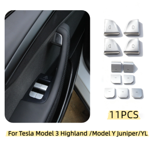 Model Y Juniper 2025 2026 Car Open Door Button Cover Window Lift Button Protector Decals For Tesla Model 3/Y/3 Highland/Y Launch