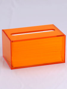 Acrylic Tissue Box Transparent Simple Style Bathroom Living Room Rectangular Shape Handmade Glue Diamond Polishing Customizable