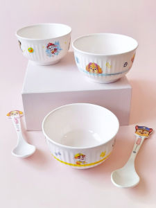 Childproof Bowl Set for Babies And Toddlers Anti-Fall Anti-Scalding Dinnerware with Spoon Specialized Rice And Soup Bowls
