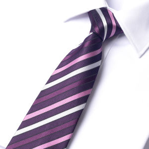 Romguest | Plum Pink Pure Color Stripe Tie