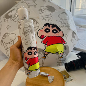 Black and White Crayon Xiaoxin Anime Sun Umbrella Sun Umbrella Sun Umbrella Dual-Use Sun Protection UV Protection Foldable Triple Folding Umbrella